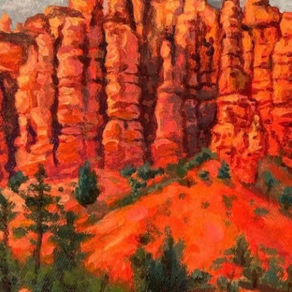 Hand painted Denim Jacket of Bryce Canyon - Picture 3 of 4